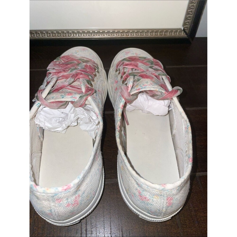 Superga X LoveShackFancy 2750 Vintage Floral Print Canvas Sneakers Size 6.5 - Picture 9 of 11